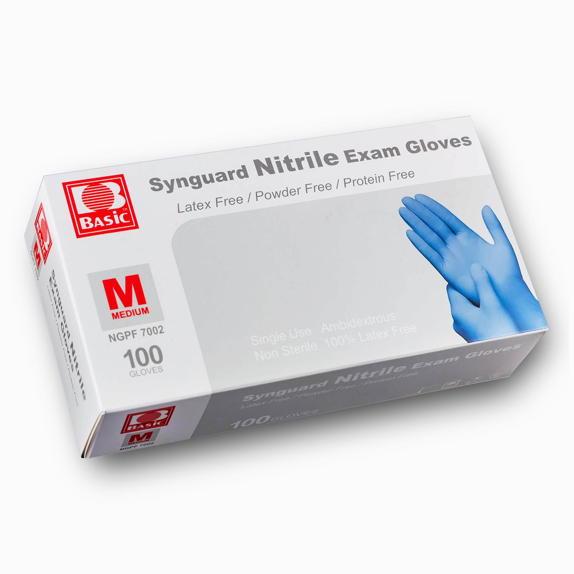 Schneider Disposable Nitrile Exam Gloves, Blue, NBFT70 Series (4 mil),  100ct Box